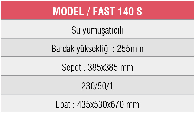 FAST 140 S-Bardak Yıkama Makinesi