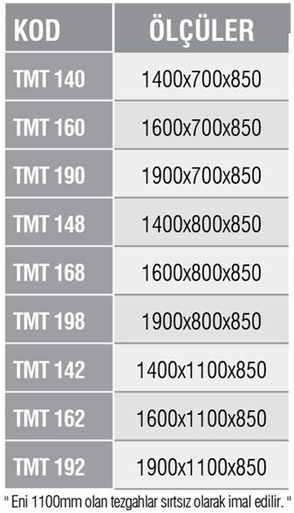 TMT S - Mermer Tablalı Tezgah