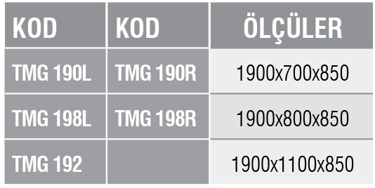 TMG S - Mermer Tablalı Tezgah/4 Çekmeceli