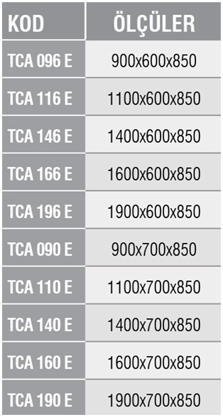 TCA S - Çalışma Tezgahı/Ara Raflı